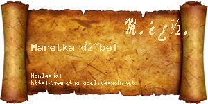 Maretka Ábel névjegykártya